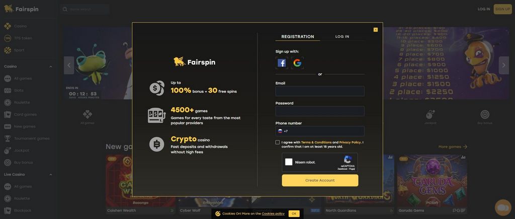 Anmeldelse og belønning av FairSpin Online Gambling Enterprise